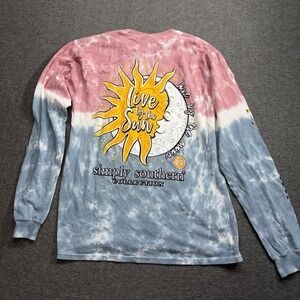 Simply Southern Shirt Long Sleeve‎ Womens Medium Tie Dye Carpe Diem Sunflowers